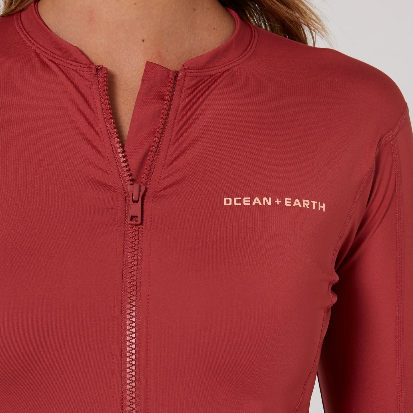 Ladies Oceana Long Sleeve Front Zip Lycra Vest