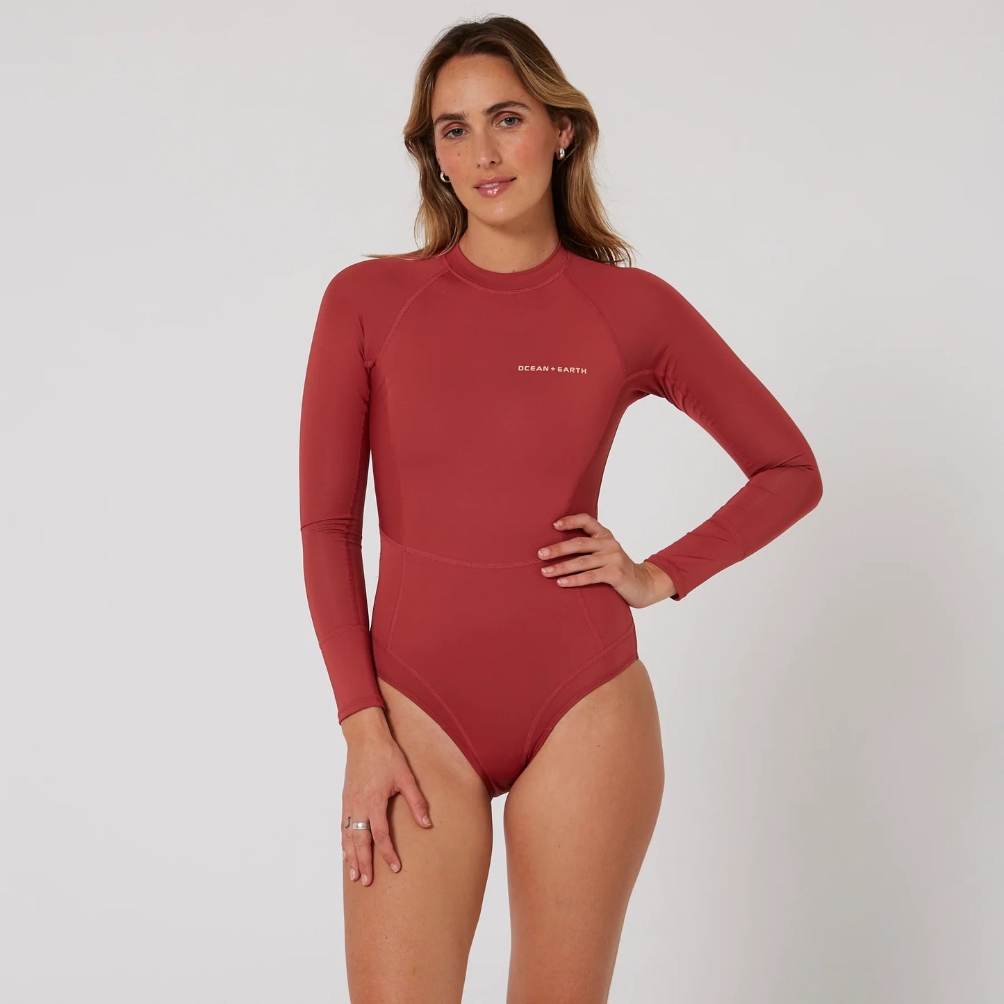 Ladies Oceana Long Sleeve Back Zip Lycra Suit