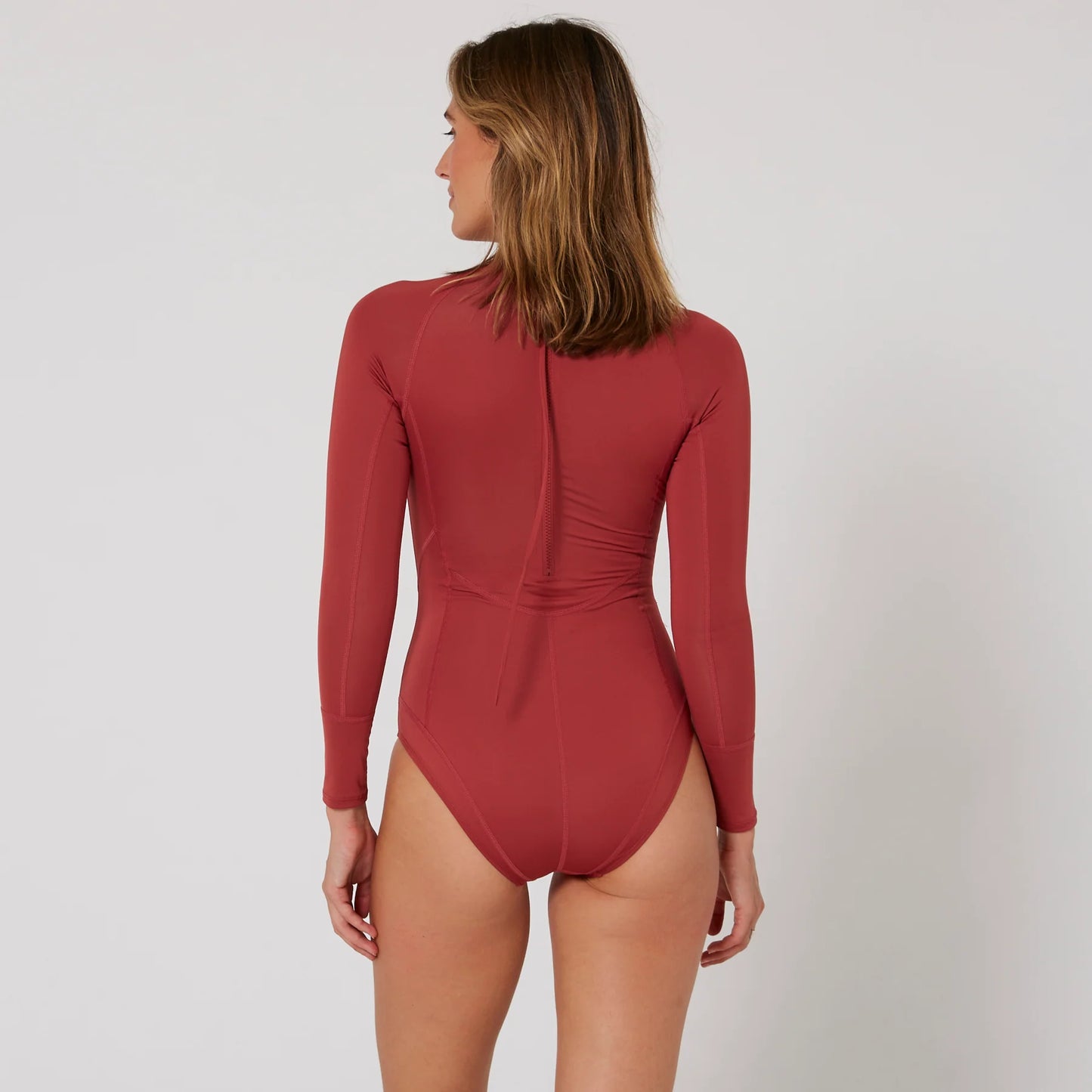 Ladies Oceana Long Sleeve Back Zip Lycra Suit