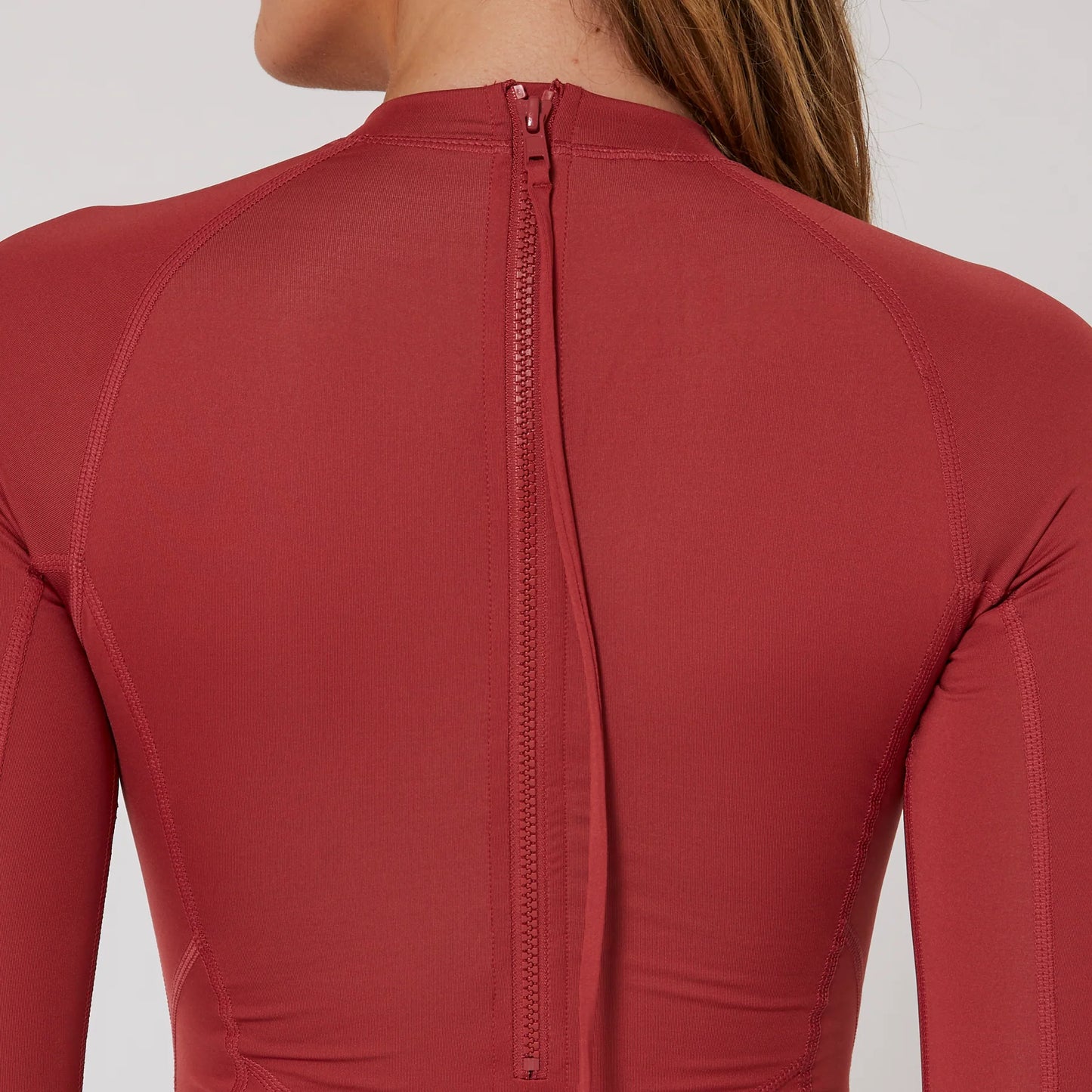 Ladies Oceana Long Sleeve Back Zip Lycra Suit